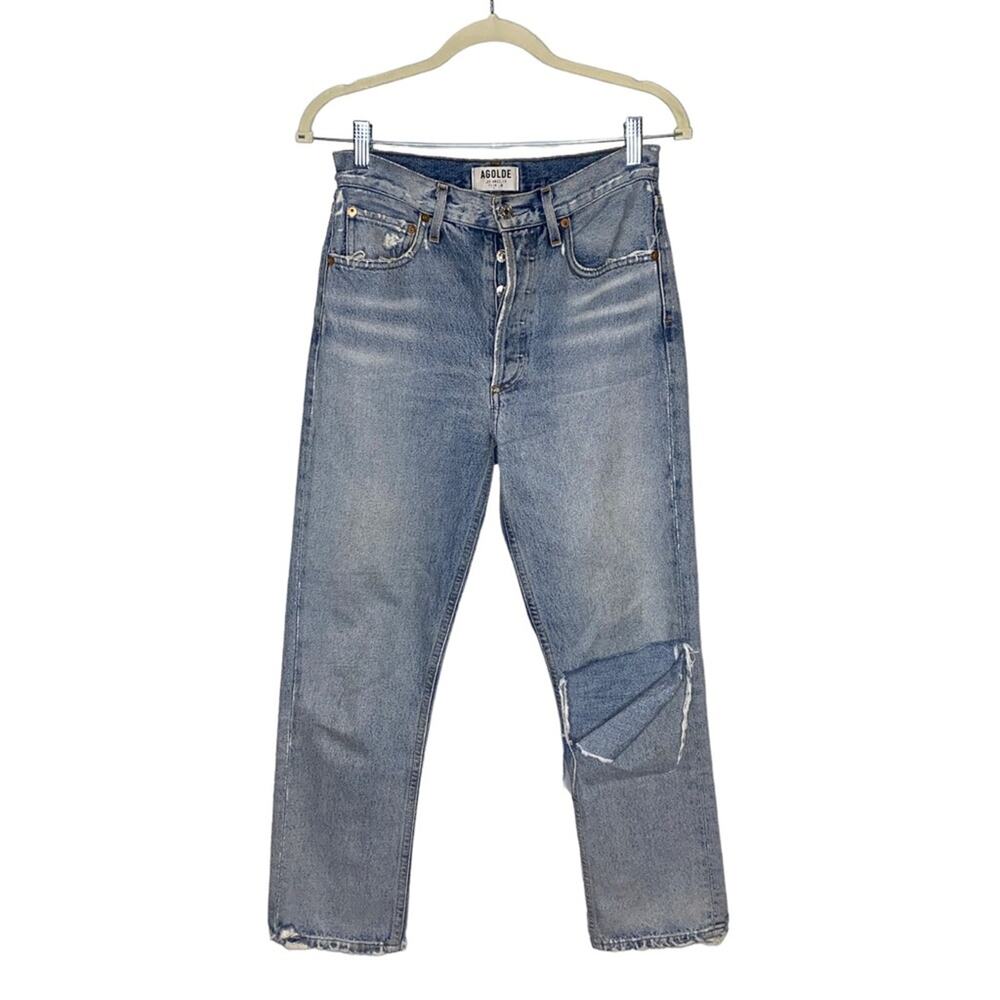 Agolde Riley Hi Rise Straight Crop Jeans